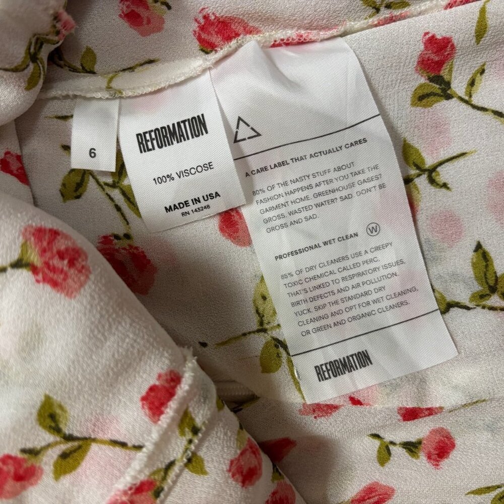 Reformation Womens Floral Dress Size 6 Mini Fairy Feminine Flowy Spring Party - Picture 14 of 14